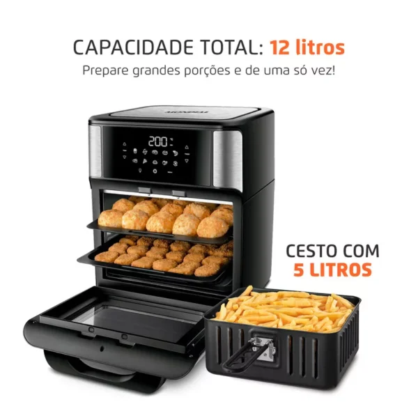 Smart Touch Screen Digital Forno e Fritadeira a Ar - Imagem 5