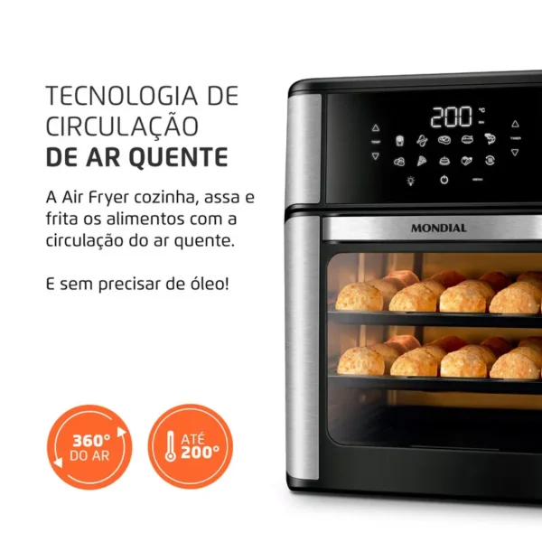 Smart Touch Screen Digital Forno e Fritadeira a Ar - Imagem 3