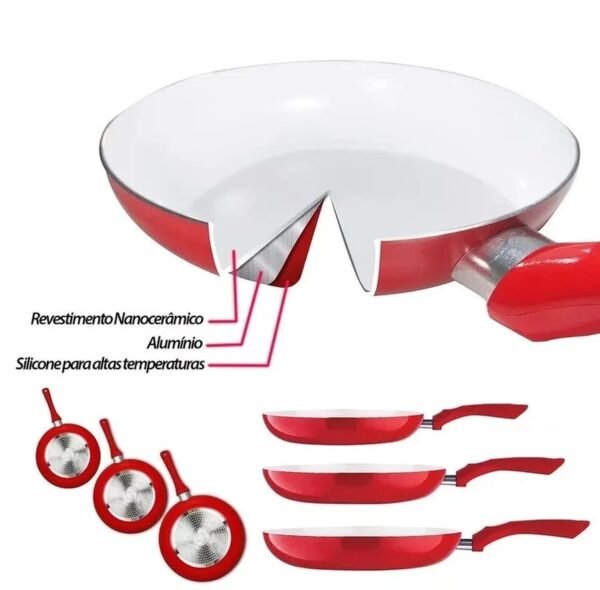 Kit 3 Panelas de Cerâmica Titânio Pro - Imagem 2
